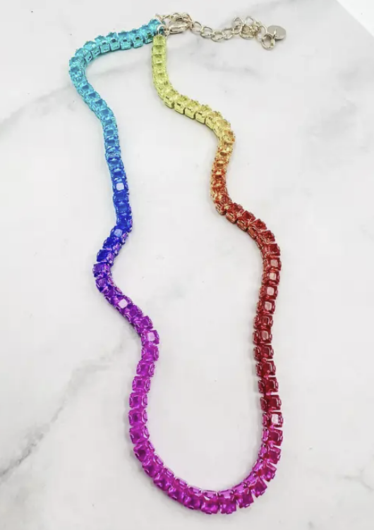 Tie Dye Crystal Necklace